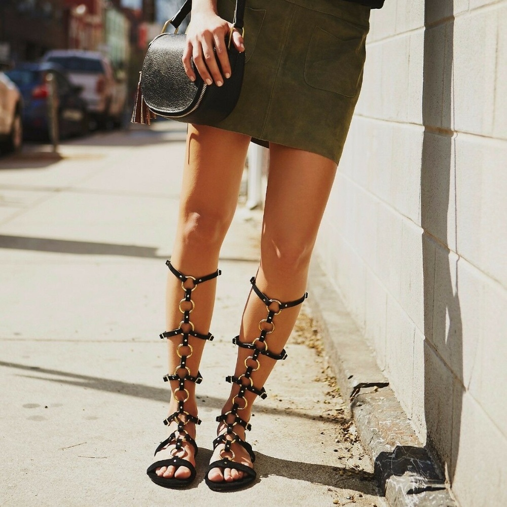 New Free People Road Trip Tall Gladiator Sandals - Picture 2 of 8
